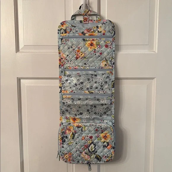 Vera Bradley Floating Garden Blue Floral Hanging Toiletry Bag & Jewelry Case EUC - Picture 5 of 14